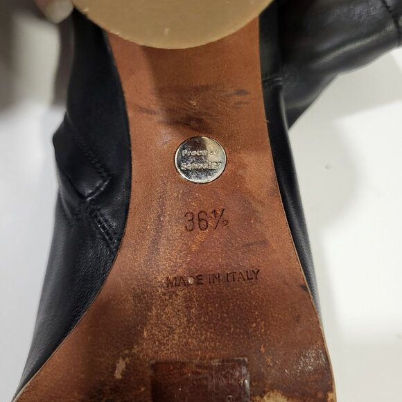 Proenza Schouler Leather Ankle Boots Women SZ 36.5M (US Size 6) Black Zipper - Picture 9 of 10
